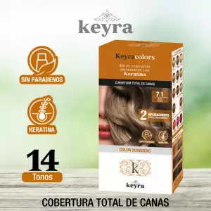 KIT TINTE KEYRA TONO No 7.1 RUBIO CENIZA