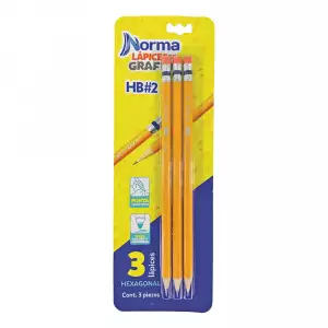 LAPIZ NORMA GRAFITO HEXAGONAL X3un