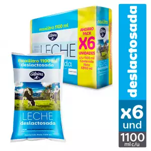 LECHE DESCREMADA DESLACTOSADA ALPINA X6 X1100ml