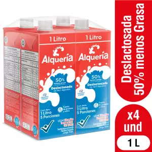 LECHE DESLACTOSADA ALQUERIA TETRAPACK X1000ml X4u