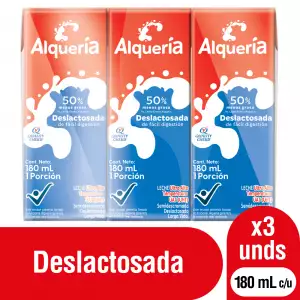 LECHE DESLACTOSADA ALQUERIA TETRAPACK X180ml X3u