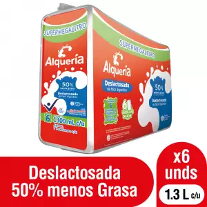 LECHE DESLACTOSADA ALQUERIA X1300ml X6u
