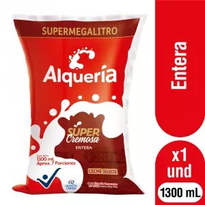 LECHE ENTERA SUPERCREMOSA ALQUERIA X1300ml