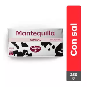 MANTEQUILLA ALPINA CON SAL X250g