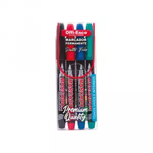 MARCADOR OFFI-ESCO PERMANENTE PUNTA FINA REFERENCIA 528-4 X4u