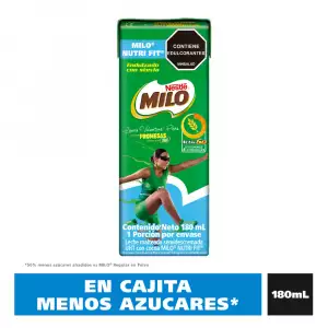 MILO ACTIV GO RTD MENOS AZUCAR X180ml