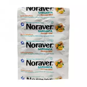NORAVER GARGANTA NJA/MIEL X1 SOBRE X6TABLETAS