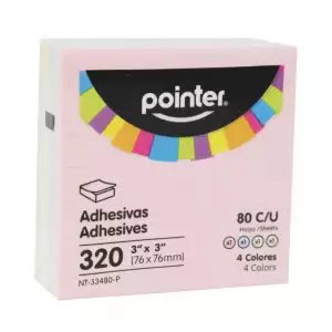 NOTAS ADHESIVAS POINTER 4 COLORES REF 320