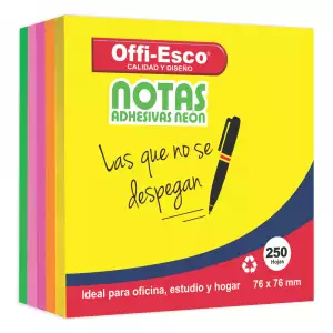 NOTAS OE ADHESIVA NEON REF 374 X250HJ
