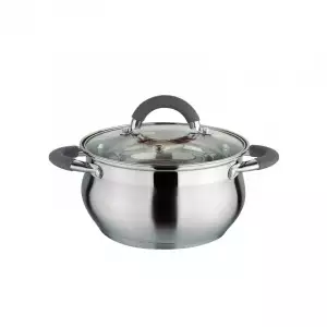 OLLA HOME ELEMENT ACERO INOX TAPA VIDRIO 22cm