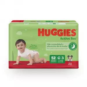 PAÑAL HUGGIES ACTIVE SEC ETAPA 3 X52u