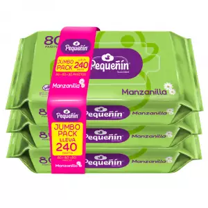 PAÑITOS HUMEDOS PEQUEÑIN MANZANILLA X3 X80u
