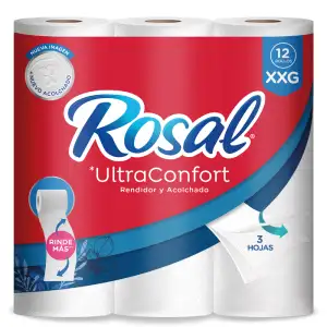 PAPEL HIGIENICO ROSAL ULT CONFORT XXG 3H X12R X30mt