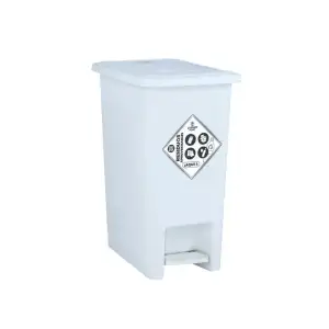 PAPELERA PEDAL LUXURY BLANCA 12L