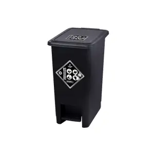 PAPELERA PEDAL LUXURY NEGRA 12L