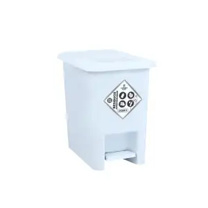 PAPELERA PEDAL LUXURY PLASTICA BLANCA 8LT