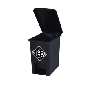 PAPELERA PEDAL LUXURY PLASTICA NEGRO 8LT