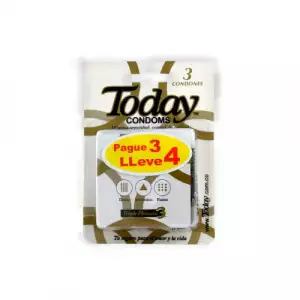 PRESERVATIVO TODAY TRIPLE PLEASURE PAGUE 3 LLEVE 4 UND