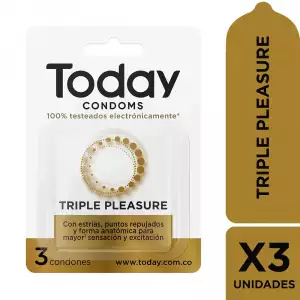 PRESERVATIVO TODAY TRIPLE PLEASURE X3 UND