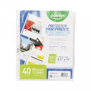 PROTECTOR DE HOJAS TRANSPARENTE POINTER 21.6CM