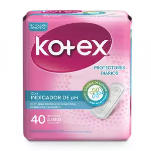 PROTECTORES KOTEX DIARIOS INDICADOR PH X40u