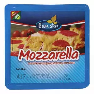 QUESO BIENSTAR MOZARELLA TAJADO X25 X417g