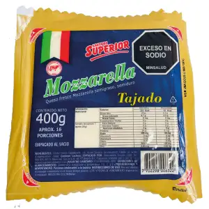 QUESO SUPERIOR MOZARELLA TAJADO X400G