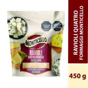 RAVIOLI MONTICELLO QUATRO FORMAGGI X450g
