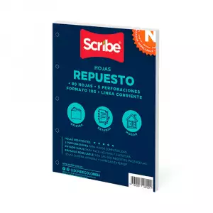 REPUESTO HOJAS SCRIBE CUADR X80HJ
