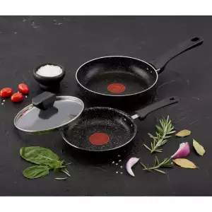 SARTEN IMUSA TITANIUM STV 20cm + CACEROLA CON TAPA DE VIDRIO 16cm