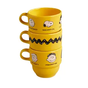 SET POCILLOS TE CORONA SNOOPY X3pz