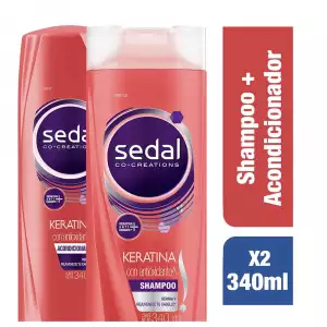 SHAMPOO SEDAL KERATINA CON ANTIOXIDANTE X340ml + ACONDICIONADOR X340ml