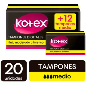 TAMPONES KOTEX MEDIO X20un+10u