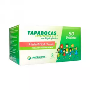 TAPABOCAS ROSADO INVERFARMA X50u