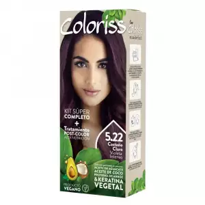 TINTE COLORISS KIT #5.22- CASTAÑO CLARO VIOLETA INTENSO 50g