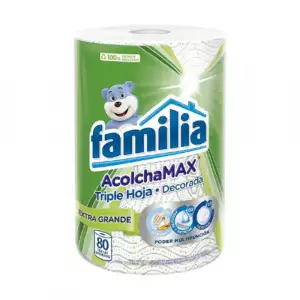 TOALLAS DE COCINA FAMILIA ACOLCHAMAX EXTRA GRANDE X1 ROLLO X80 HOJAS