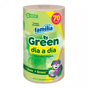 TOALLAS DE COCINA FAMILIA GREEN DIA A DIA X1 ROLLO X70HJ