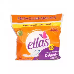 TOALLAS HIGIENICAS ELLAS DELGADA CON ALAS X40u