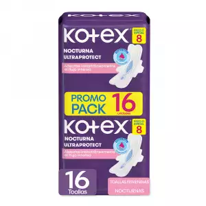 TOALLAS HIGIENICAS KOTEX NOCTURNA X8+ NOCTURNA