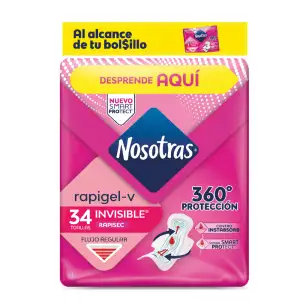 TOALLAS HIGIENICAS NOSOTRAS INVISIBLE RAPIGEL X34u