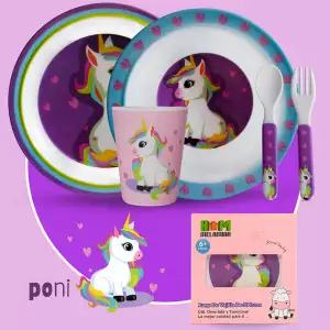 VAJILLA INFANTIL PONY 5 PIEZAS