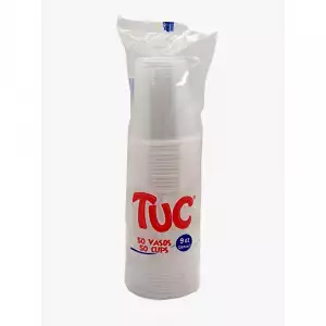 VASO TUC TRANSPAR 9 ONZAS X50u