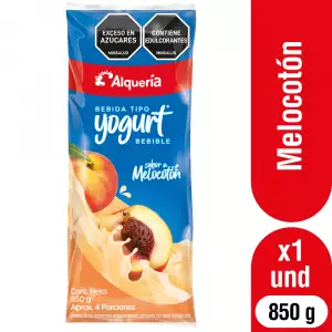 YOGURT ALQUERÍA FORTIKIDS MELOCOTÓN BOLSA X850g