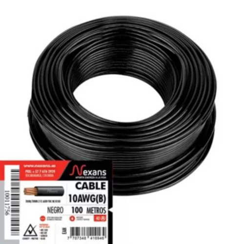 Cable Aislado#10 7h Negro Nexans X Mt