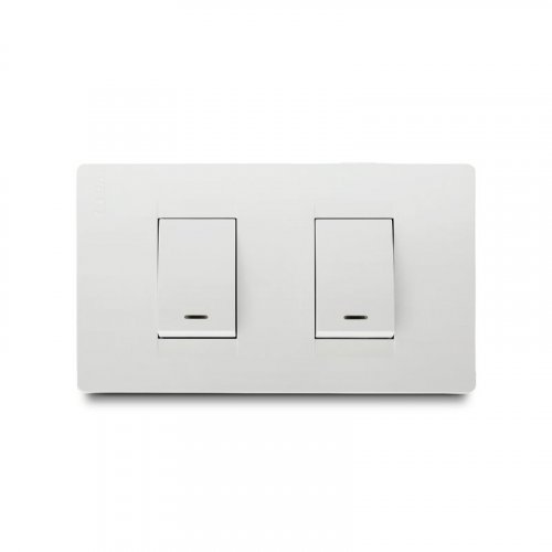 Doble interruptor superficie Blanco 60x60x30mm 10A 250V GSC 0201027