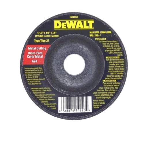 Disco Abrasivo Corte Metal T42 4-1/2 X1/8 (Dw54820) Dewalt (S)