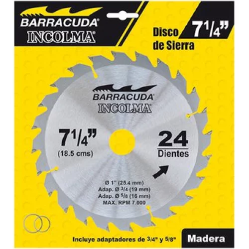 Disco Sierra Barracuda 7 1/4  24 Diente Incolma
