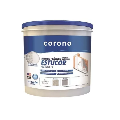 Estucor Estuco Plastico Blanco 1.5 Kg 1/4Gl Corona