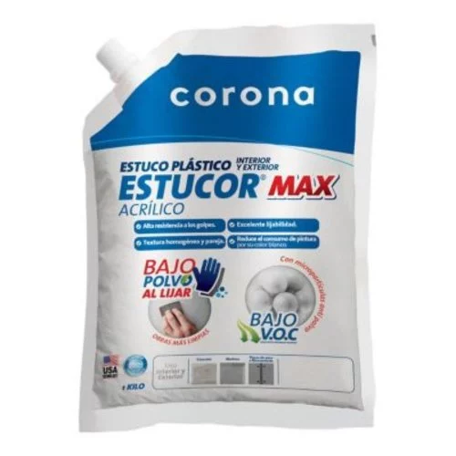 Estucor Estuco Plastico Blanco X1Kg Bolsa Corona