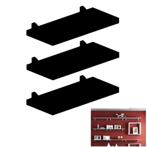 Kit 3 Repisas Concept 15X20X60Cm Negro Prakt